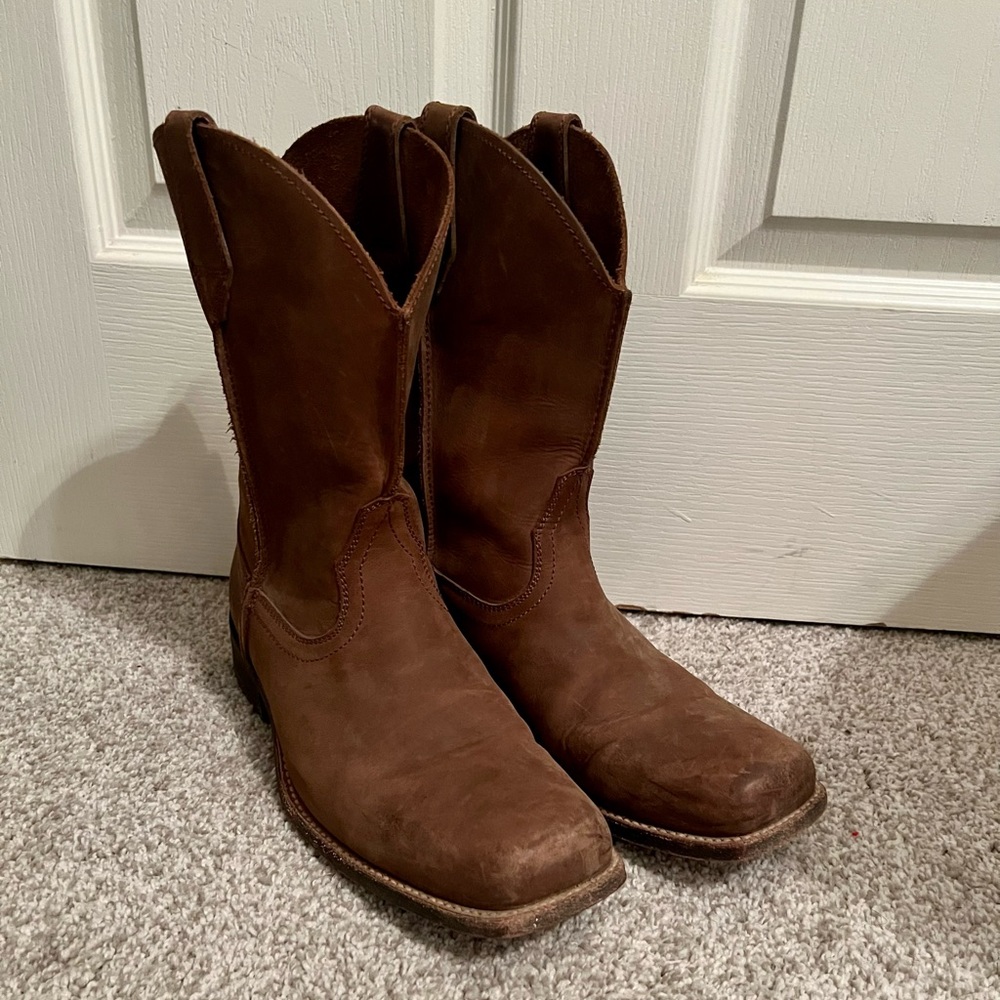 Ariat Mens Brown Rambler Western Cowboy Boots Leather Sole 10.5